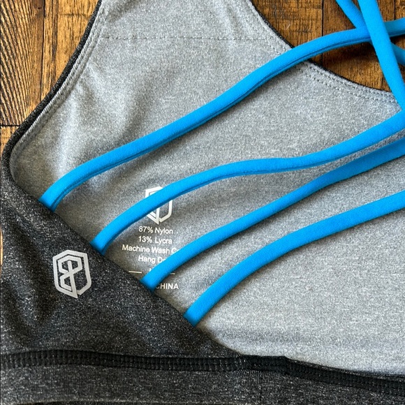 Born Primitive Gray Sports Bra with Blue Straps - Picture 3 of 3